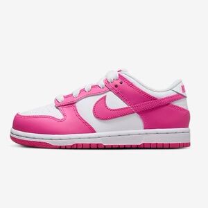 Nike Dunk Low Kids Sneakers in Pink/Fuchsia and White